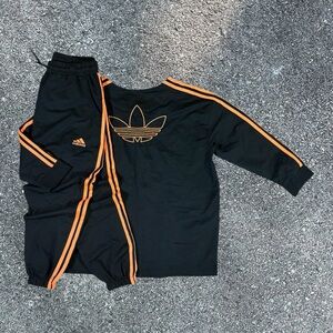 Men’s Black & Orange Adidas tracksuit